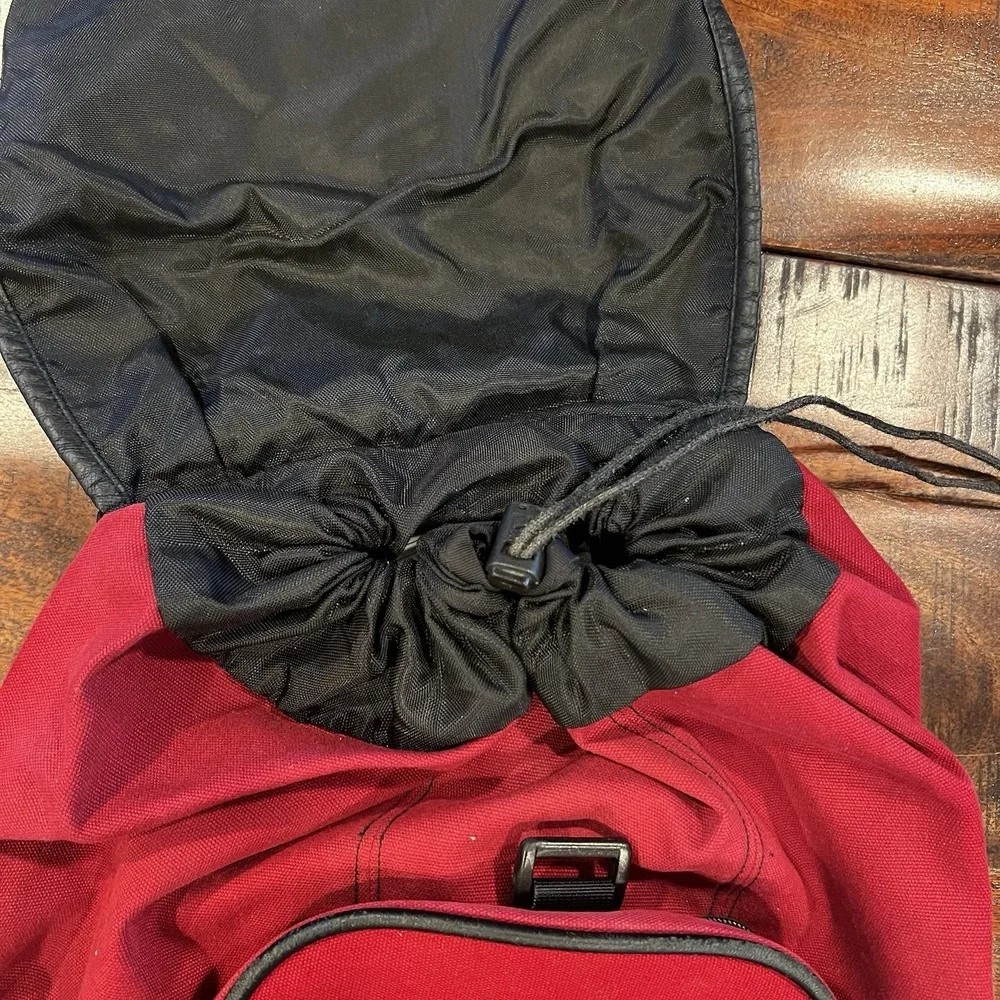 Vintage Nike Bag Swoosh Logo‎ Canvas Cinch Backpack 90s Bookbag Red Y2K